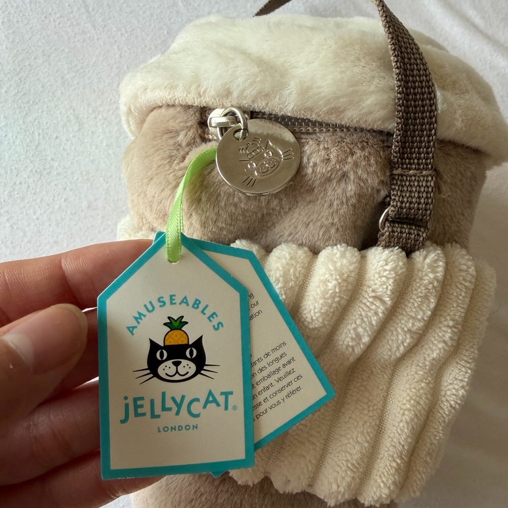 Jellycat Cream and Brown Coffee to go Cup Cross Body Bag - Picture 2 of 6
